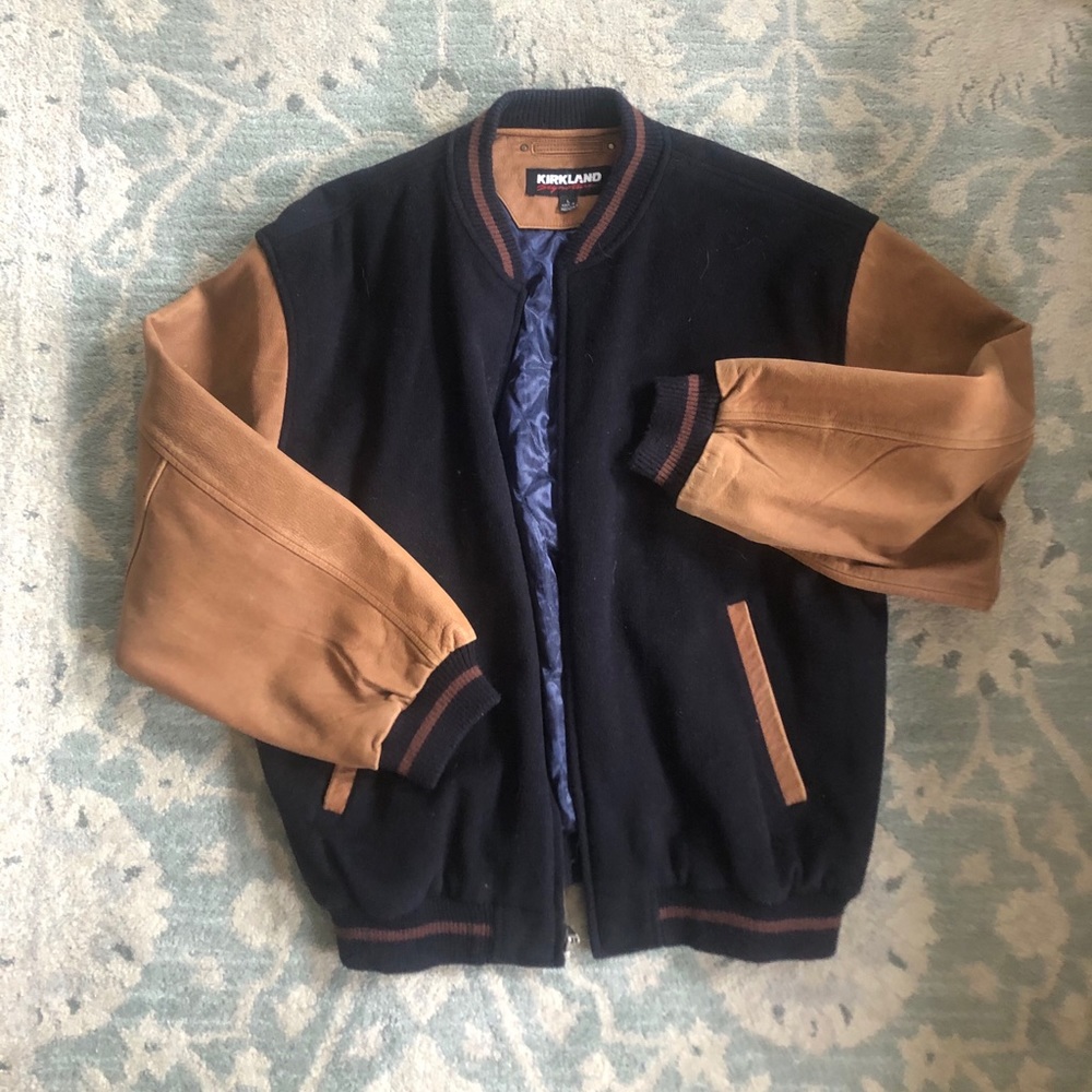 Leather and wool lined jacket